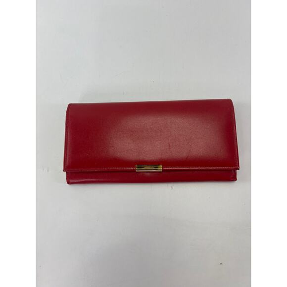 Vintage Koret Genuine Leather Kiss Lock Wallet Red - Picture 1 of 6